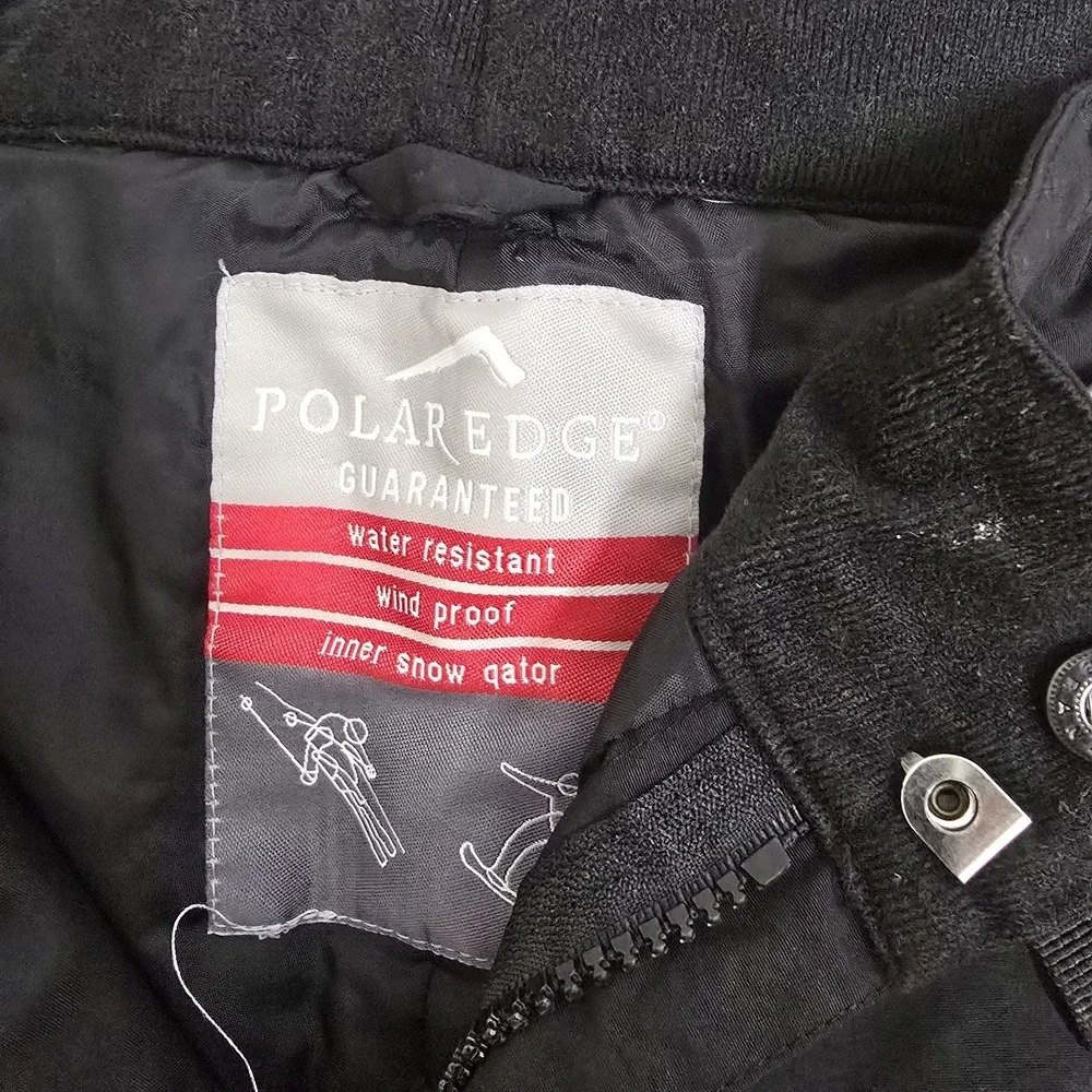 Polar Edge Insulated Ski Pants Men Medium Black Adjustable‎ Waist Zipper Pockets